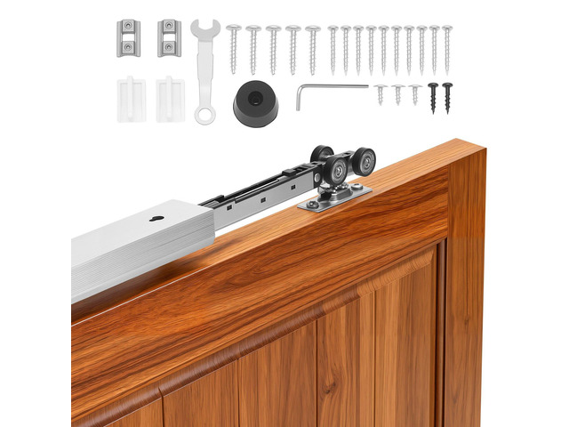 VEVOR Sliding Pocket Door Hardware Track Kit, 68.74' Pocket Door Track Kit with Soft Close Mechanism for Smooth and Quiet Sliding, Easy to Install,...