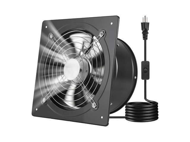 VEVOR 10 Inch Exhaust Fan, 988 CFM High Velocity Wall Mount Vent Fan with On/Off Control, Low Consumption, Portable Ventilation Extractor for...