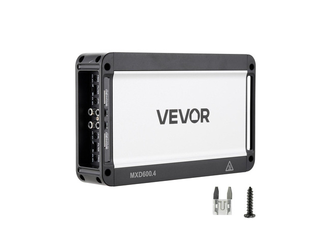 VEVOR 4 Channel Car Audio Amplifier 2 Ohm Stable Bridgeable Class D Full Range Amp Max Power 4 x 420W @ 4 Ohm / 4 x 600W @ 2 Ohm for Car SUV Truck...
