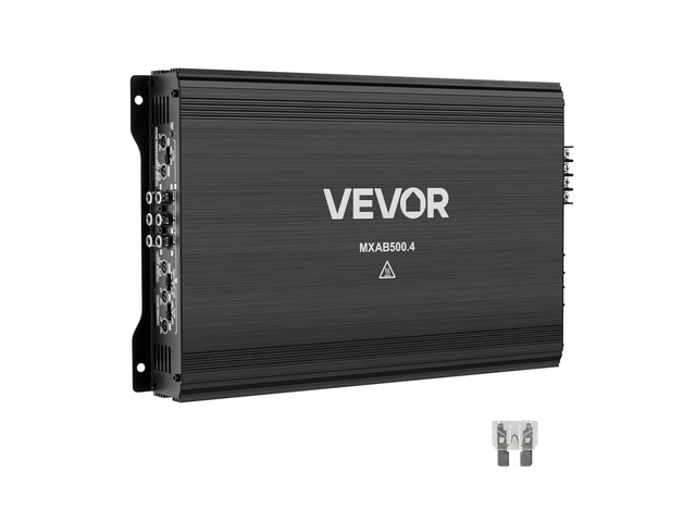 VEVOR 4 Channel Car Audio Amplifier 2 Ohm Stable Bridgeable Class A/B Full Range Amp Max Power 4 x 250W @ 4 Ohm / 4 x 500W @ 2 Ohm for Car SUV...