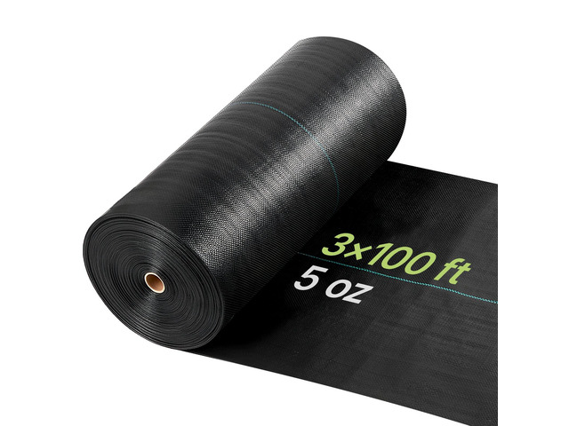 VEVOR Weed Barrier Fabric Heavy Duty, 3x100FT 5oz Landscape Fabric, Woven Weed Blocker Fabrics, Garden Fabrics Weeds Barrier, Weeds Control Ground...
