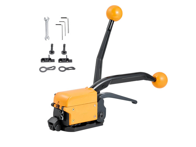 VEVOR Banding Strapping Kit, Heavy Duty A3 Steel Banding Sealer Tool with Adjustable Width, Manual Metal Pallet Packaging Strapping Kit for...