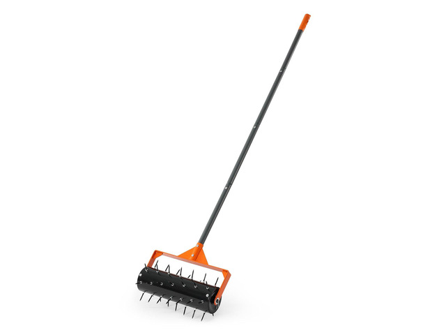 VEVOR Rolling Lawn Aerator, 15 in Manual Push Aerator Roller with 42 Spikes & 60 in Long Handle, Fillable Drum for Added Weight, Heavy-Duty Lawn...