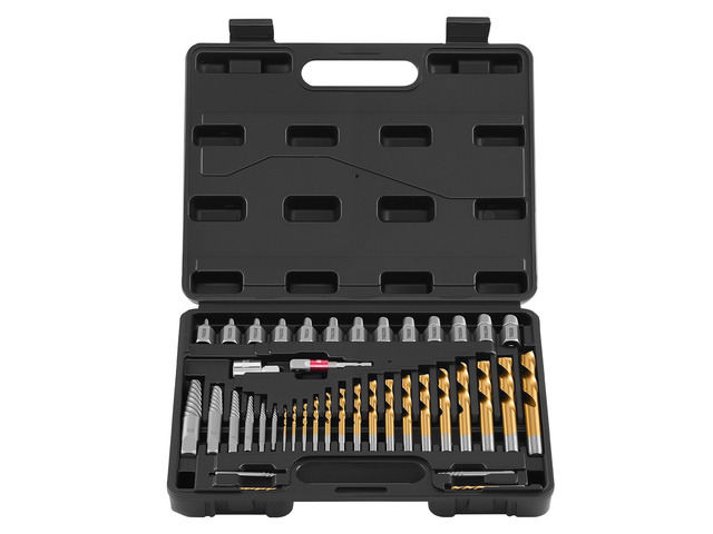 VEVOR Screw Extractor Set with Drill Bits, 41 Pieces, Easy Out Bolt Extractors and Drill Bits, with Adapters, Solid Storage Case, Cr-Mo Steel for...