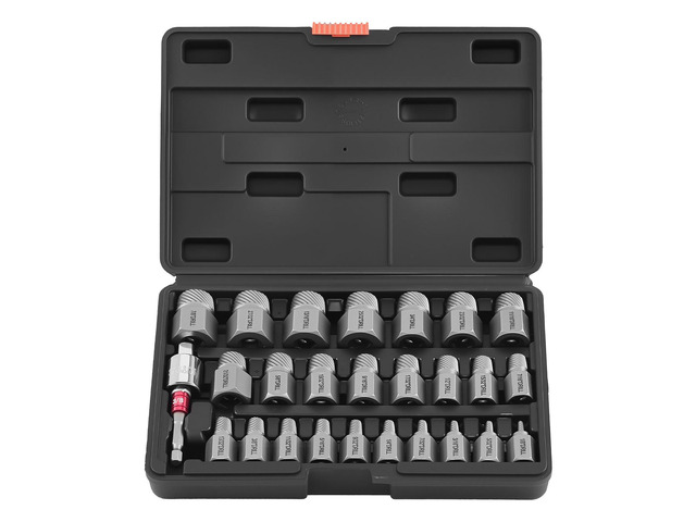 VEVOR Screw Extractor Set, 27 Pieces Hex Head Multi-Spline Easy Out Bolt Extractor Tool, with Adapters, Solid Storage Case, Cr-Mo Steel Stripped...
