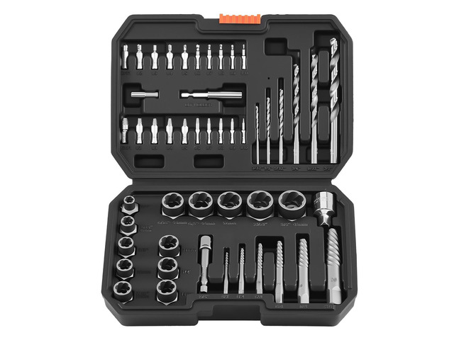 VEVOR Screw Extractor Set with Drill Bits, 49 Pieces, Easy Out Nut Bolt Extractors and Drill Bits, with Adapters, Solid Storage Case, Cr-Mo Steel...