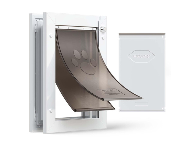 VEVOR Pet Door, Medium, with Double Magnetic Flaps and Metal Frame, Strong and Weatherproof Dog Door for Interior and Exterior Doors, Easy to...