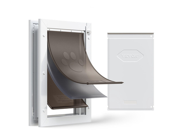 VEVOR Pet Door, Large, with Three Magnetic Flaps and Metal Frame, Strong and Weatherproof Dog Door for Interior and Exterior Doors, Easy to...