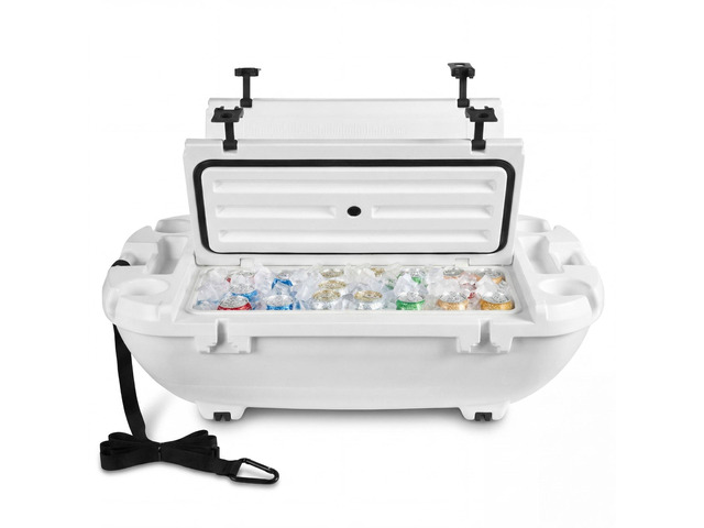 VEVOR Floating Cooler, 40 QT Floating Ice Chest with Dry Storage & Tow Rope, Premium LLDPE Amphibious Drink Cooler for Water & Land, Cruise...