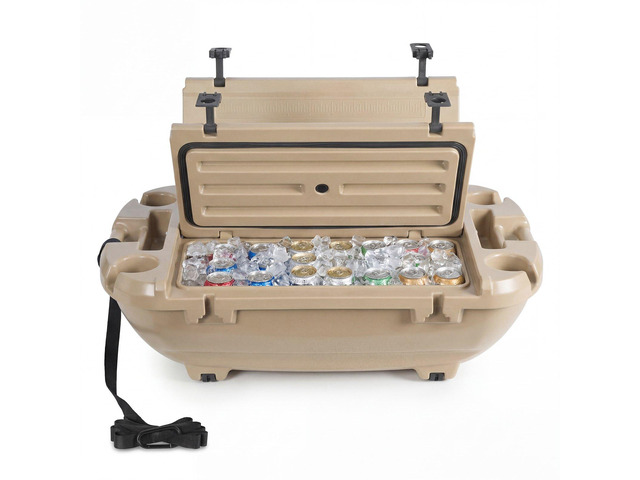 VEVOR Floating Cooler, 40 QT Floating Ice Chest with Dry Storage & Tow Rope, Premium LLDPE Amphibious Drink Cooler for Water & Land, Cruise...