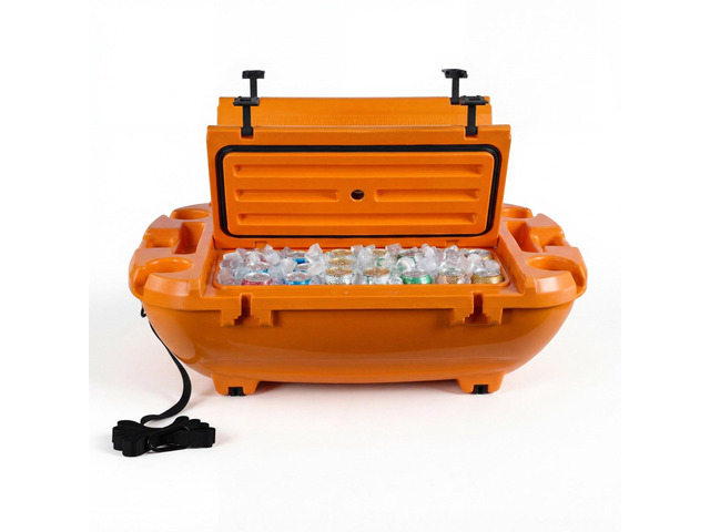 VEVOR Floating Cooler, 40 QT Floating Ice Chest with Dry Storage & Tow Rope, Premium LLDPE Amphibious Drink Cooler for Water & Land, Cruise...