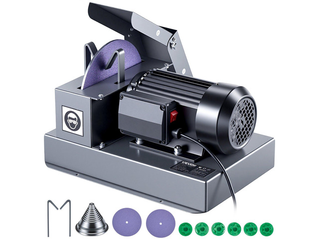 VEVOR Lawn Mower Blade Sharpener, 1HP Lawnmower Blades Grinder with 9' Ceramic Grinding Wheel, Grit Collector & Balancer, 30°/40° Blade Sharpening...