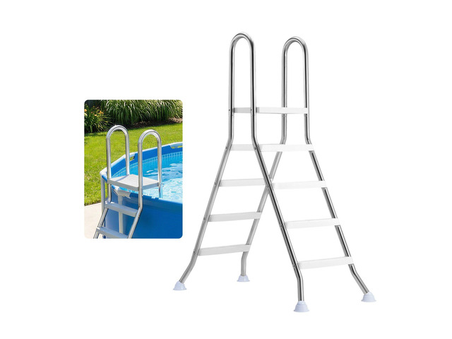 VEVOR Above Ground Pool Ladder, Stainless Steel A-Frame Swimming Pool Stairs for 49.2 in High Wall, 330 lbs Capacity Heavy Duty Entry/Exit Steps...