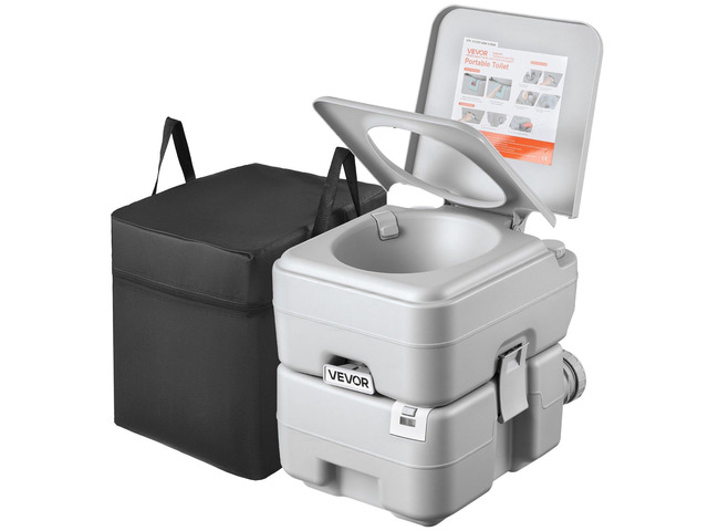 VEVOR Portable Toilet, 5.3 Gallon Detachable Waste Tank, 120 Flushes, Camping Toilet for Adults, Outdoor Travel Potty with Level Indicator, Carry...