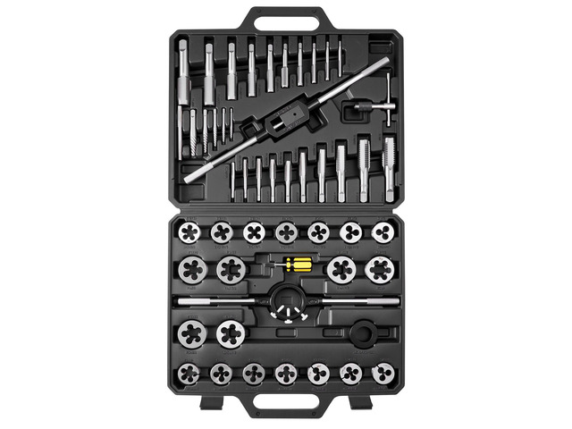 VEVOR Tap and Die Set, 51-Piece Metric Sizes M6 to M24, with Coarse and Fine Thread Taps and Dies, Wrench, Carrying Case and Complete Accessories,...