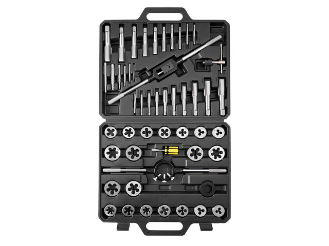 VEVOR Tap and Die Set, 51-Piece SAE Sizes 1/4' to 1', with Coarse and Fine Thread Taps and Dies, Wrench, Carrying Case and Complete Accessories,...