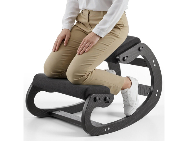 VEVOR Ergonomic Kneeling Chair, Wooden Posture Knee Chair with Adjustable Thick Foam Cushions & Solid Wood Frame, Adjustable Height, Relief for...