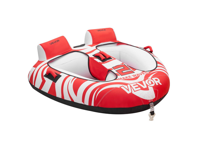 VEVOR Towable Tubes for Boating, 2-Rider Inflatable Boat Tubes and Towables, 340 lbs Capacity Water Sport Tubes for Boat to Pull - with 2 Cockpits,...