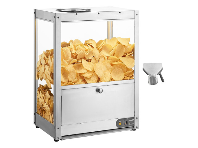 VEVOR Commercial Nacho Chip Warmer, 85QT Chip Warmer Machine with Heating Base and Warming Light, Nacho Machine with Deflection Board, Stainless...