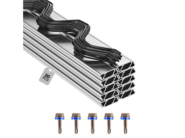 VEVOR Greenhouse Spring Wire and Lock Channel, 20 Packs 6.56 ft PVC-Coated Wiggle Wire & Aluminum Alloy Channel Bundle Kit with Included Screws,...