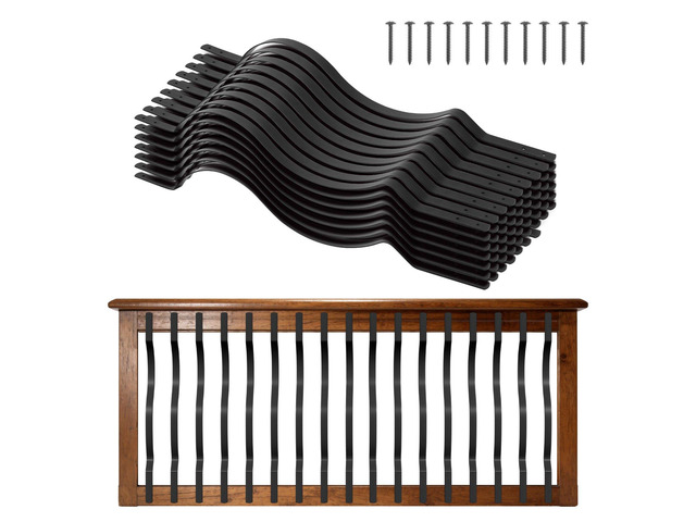 VEVOR 61 Pack Deck Balusters, 32.28 x 1 in Metal Railing Spindles, Galvanized Steel Decking Stair Balusters with Screws, Stylish Wavy Design for...