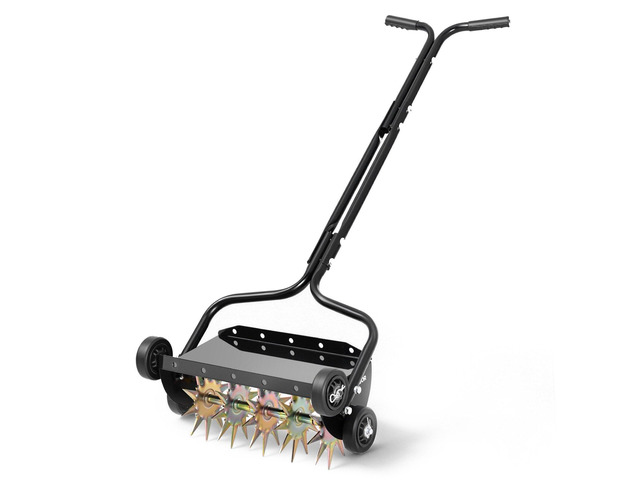VEVOR Lawn Aerator, 18 in Manual Push Spike Aerator with 4 Wheels & Handle, Heavy Duty Grass Aerators, Supports 40 lbs Added Weight, Rolling Lawn...