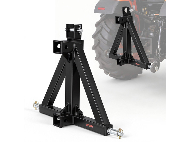 VEVOR 3 Point Trailer Hitch with 2' Receiver, 3 Pt Quick Hitch Attachment, Tractor Tow Drawbar Adapter, Compatible with Category 1, Kubota,...