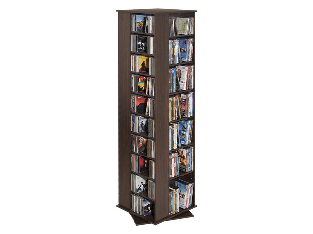 VEVOR Media Storage Cabinet, CD Rack Tower, 34 Compartments Rotating Media Tower Rack for CDs, DVDs, Books and Game Discs, DVD Stand for Living...