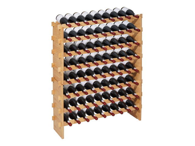 VEVOR 72 Bottle Stackable Modular Wine Rack, 8-Tier, Floor Freestanding Wine Storage Rack, Sturdy Wines Holder Display Shelf, Wobble-Free Shelves,...