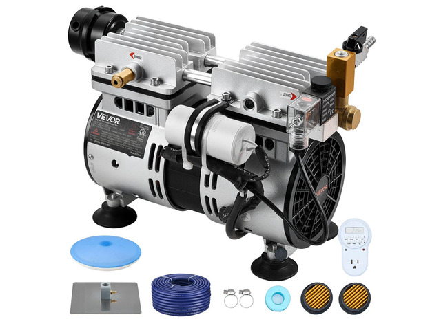 VEVOR Pond Aerators, 5.2CFM Aeration System for Lakes up to 3 Acres, 3/4 HP Air Compressor, 1 Diffuser & 100' Weighted Tubing, Outdoor Pond...