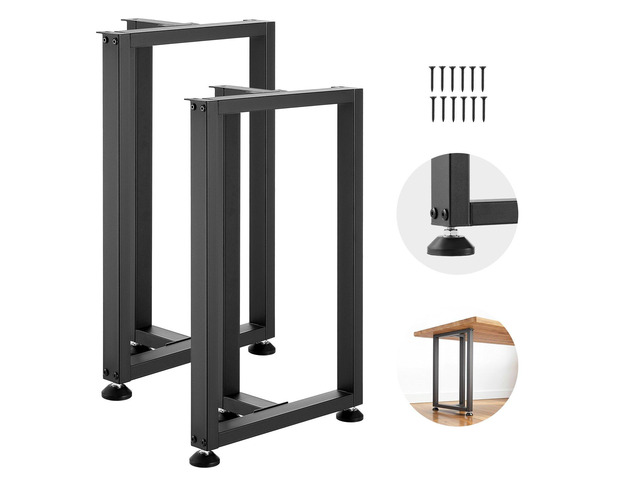 VEVOR Table Legs, 29.1' H x 17.7' W Square T Shape Steel Furniture Legs, Modular Design, Easy Assembly, 2204 lbs Max Load Heavy Duty, for Home...