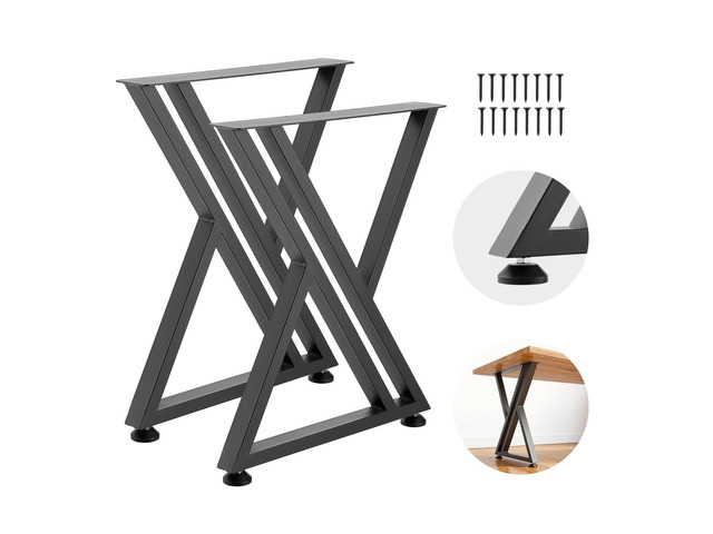 VEVOR Table Legs, 29.1' H x 24' W Steel Furniture Legs, 2204 lbs Max Load Heavy Duty, Easy Installation, Sturdy & Stable for Home Office Desk DIY,...