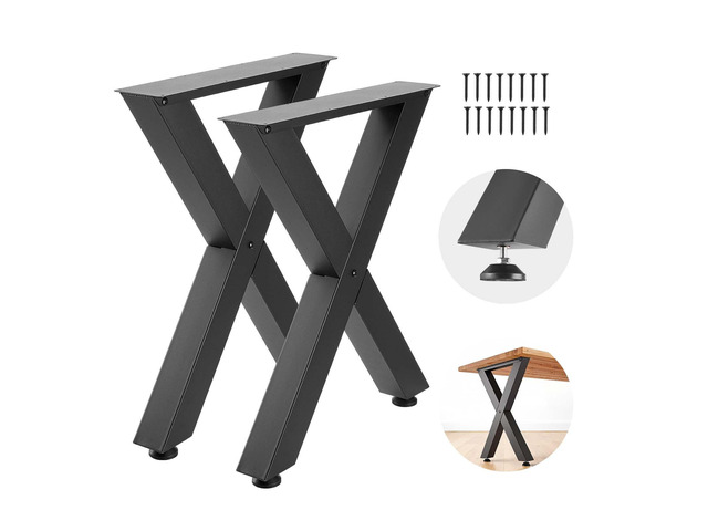VEVOR Table Legs, 29.5' H x 23.6' W Steel Furniture Legs, Modular Design, Easy Assembly, 2204 lbs Max Load Heavy Duty, for Home Office Desk, Coffee...