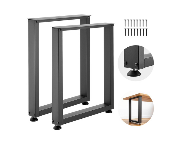 VEVOR Table Legs, 29.5' H x 23.6' W Square Steel Furniture Legs, Modular Design, Easy Assembly, 2204 lbs Max Load Heavy Duty, for Home Office Desk,...