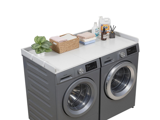 VEVOR Washer Dryer Countertop, 54 x 27.5 in Wooden Washer and Dryer Topper with Edge & 2 Hooks, Water-Resistant Laundry Machine Topper for Laundry...