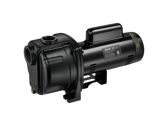 VEVOR 2 HP Shallow Well Jet Pump, 230 Volt, 5200 GPH Cast Iron Well Jet Pump, with 112 ft Max Head Lift, Check Valve, Thermal Protection, Automatic...