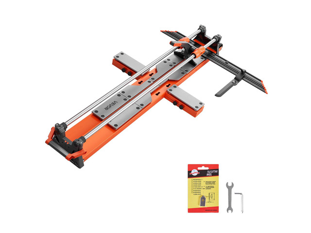 VEVOR 47.2-Inch Manual Tile Cutter, Upgraded Sliding Head Cutting Tool with Spring-Loaded Base, Angle Fence, Tungsten Carbide Cutting Wheel,...