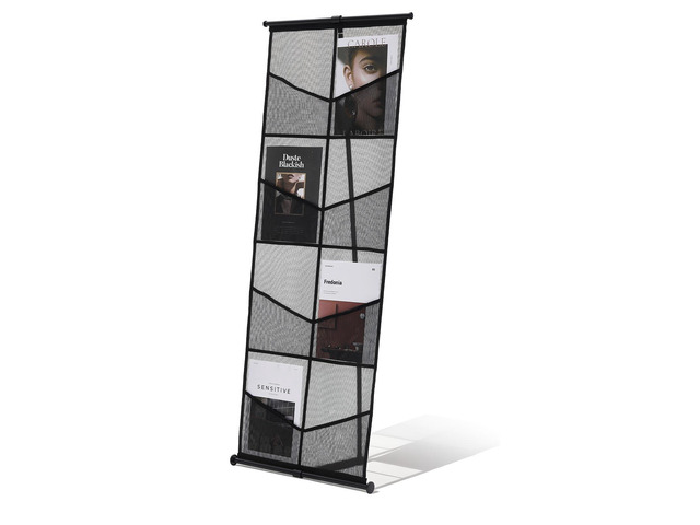 VEVOR Brochure Display Stand, 4-Tier 8 Pockets Mesh Literature Display Holder, Floor Standing Magazine Newspaper Catalog Rack, Lightweight and...