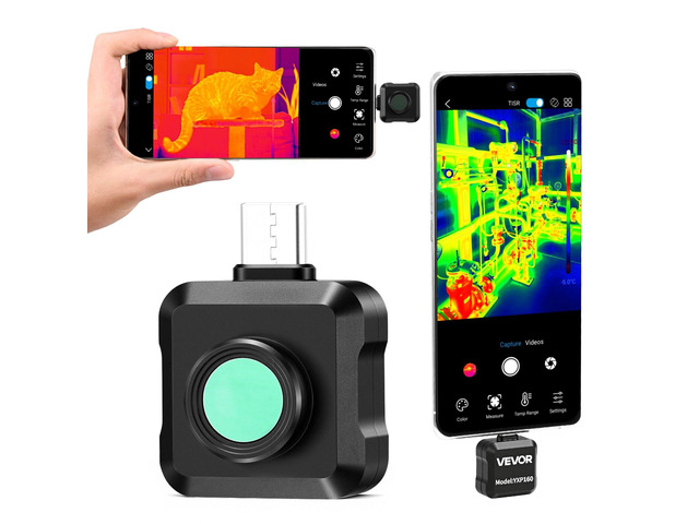 VEVOR Thermal Imaging Camera for Android, 320 x 240 TISR Super Resolution, 25HZ Refresh Rate Infrared Thermal Imager for Smartphone Tablet, 160 x...