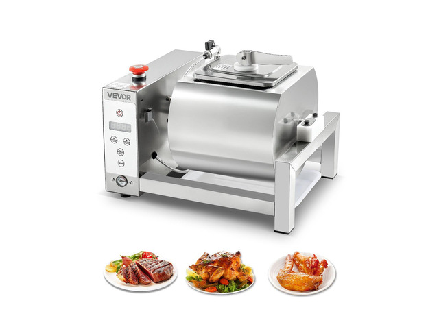 VEVOR Meat Tumbler Marinator, 10L Vacuum Tumbler Marinating Machine with Automatic Bidirectional Rotation, Stainless Steel Vacuum Curing Machine...