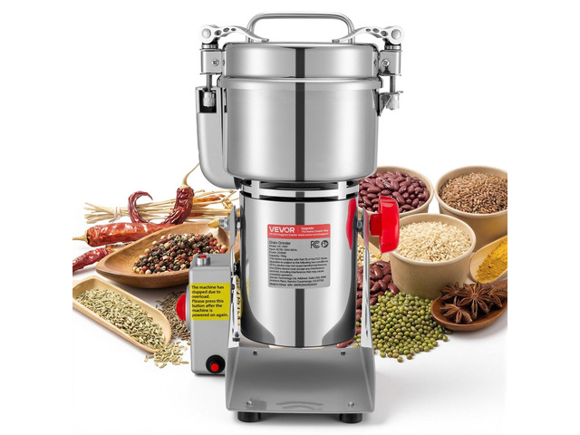 VEVOR 750g Electric Grain Mill Grinder, 2000W 28000RPM High Speed Spice Corn Dry Grinding Machine, Stainless Steel Pulverizer Powder Machine for...