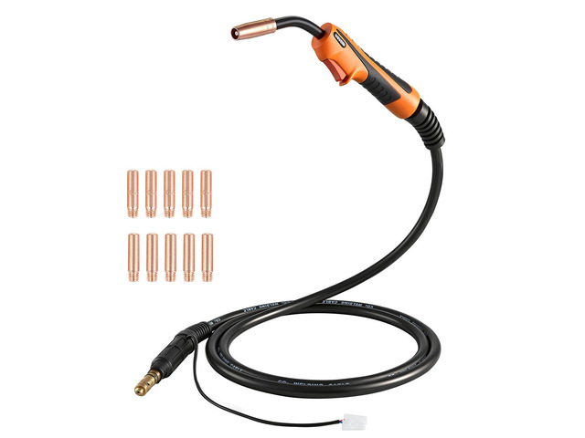 VEVOR 100A MIG Welding Gun with 10FT Cable, Replacement for Lincoln Magnum 100L (K530-5) - with 11PCS Mig Welding Contact Tips