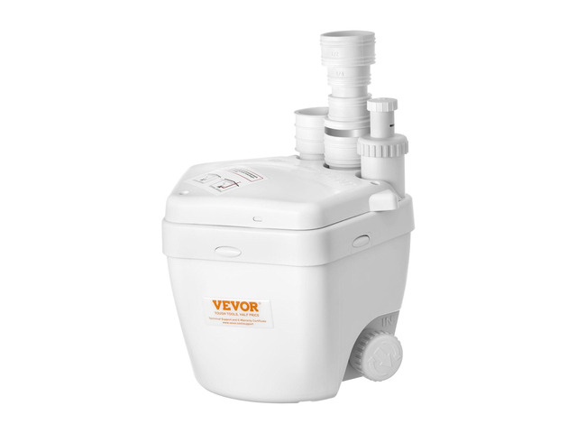 VEVOR Utility Sink Pump, 1 HP, 2200 GPH Under Sink Pump with 3 Water Inlets 1 Outlet, 36 ft Max Lift, Cast Aluminum Motor, Macerating Toilet...