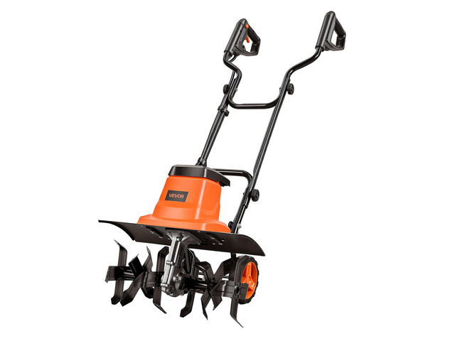 VEVOR Corded Electric Tiller, 18 Inch Tilling Width Garden Rototiller, 13.5-Amp Motor Heavy-Duty Tilling Machine, Cultivator with Steel Tines and...
