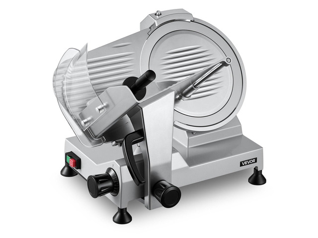 VEVOR Commercial Meat Slicer, 320W Electric Deli Food Slicer with 12' Carbon Steel Blade, Built-In Sharpener & 0-0.6' Adjustable Thickness for...