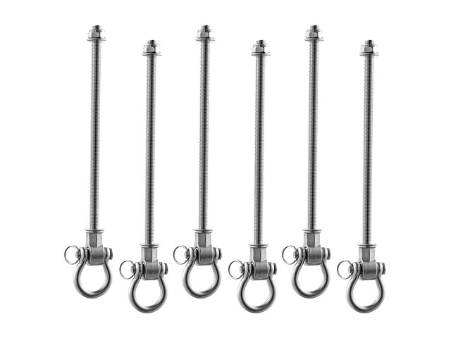 VEVOR Swing Hangers, 6 Pack Heavy Duty Swing Brackets, 850 lbs Each Load Capacity, Smooth Bearing, Stainless Steel Hangers, Ideal for Hammocks...