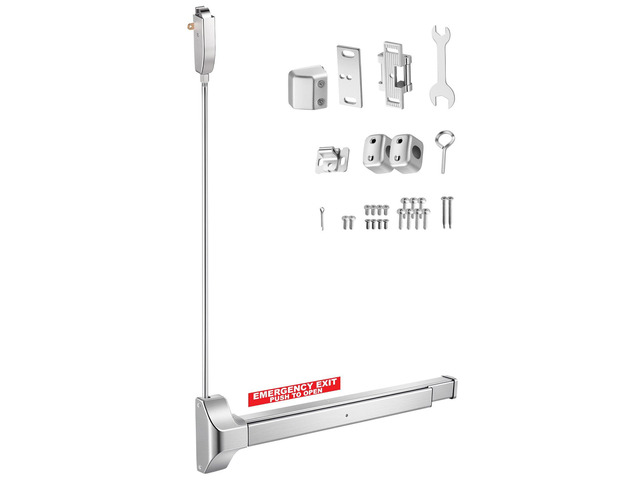 VEVOR Push Bar Panic Exit Device, 28' Stainless Steel Commercial Panic Bar for Exit Doors, Emergency Exit Door Hardware with Vertical Top Rod and...
