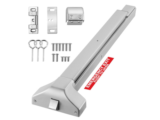 VEVOR Push Bar Panic Exit Device, 28' Premium Metal Commercial Panic Bar for Exit Doors, Emergency Exit Door Hardware with Warning Sticker, Easy...