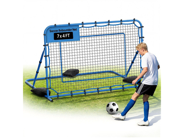 VEVOR Soccer Rebounder Net, Quick-Switch Angle Soccer Goal Rebounder for Control, Passing Practice, Heavy-Duty Iron Frame & PE Net, Easy Setup Ball...