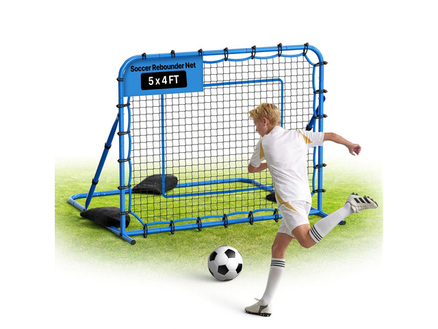 VEVOR Soccer Rebounder Net, Quick-Switch Angle Soccer Goal Rebounder for Control, Passing Practice, Heavy-Duty Iron Frame & PE Net, Easy Setup Ball...